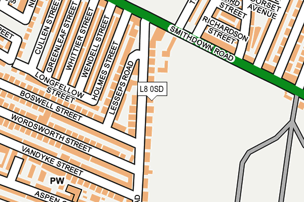 L8 0SD map - OS OpenMap – Local (Ordnance Survey)