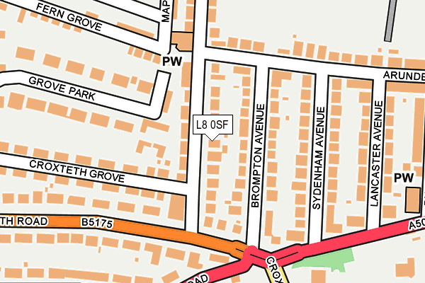 L8 0SF map - OS OpenMap – Local (Ordnance Survey)