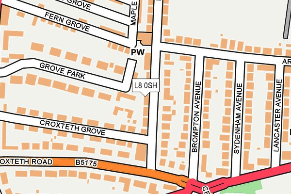 L8 0SH map - OS OpenMap – Local (Ordnance Survey)