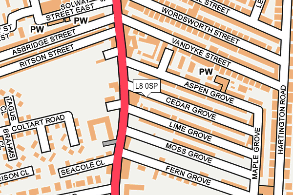 L8 0SP map - OS OpenMap – Local (Ordnance Survey)