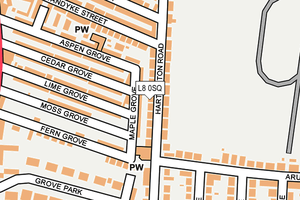 L8 0SQ map - OS OpenMap – Local (Ordnance Survey)