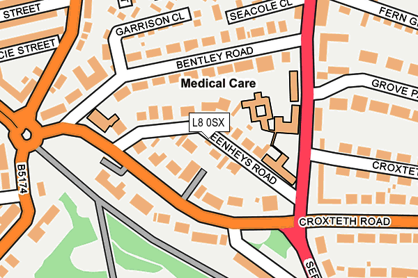 L8 0SX map - OS OpenMap – Local (Ordnance Survey)