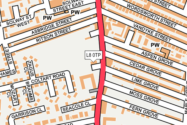 L8 0TP map - OS OpenMap – Local (Ordnance Survey)
