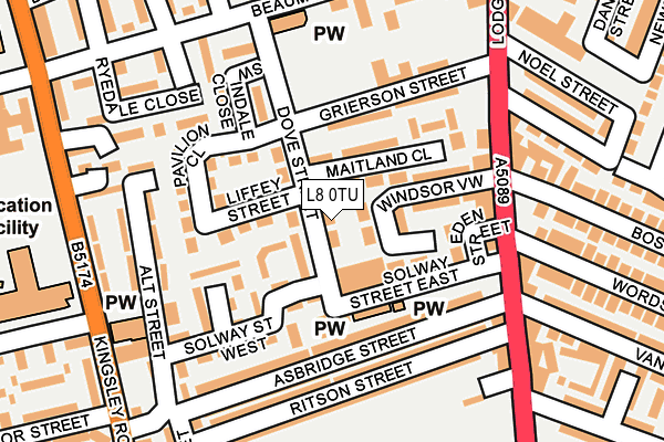 L8 0TU map - OS OpenMap – Local (Ordnance Survey)