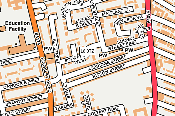 L8 0TZ map - OS OpenMap – Local (Ordnance Survey)