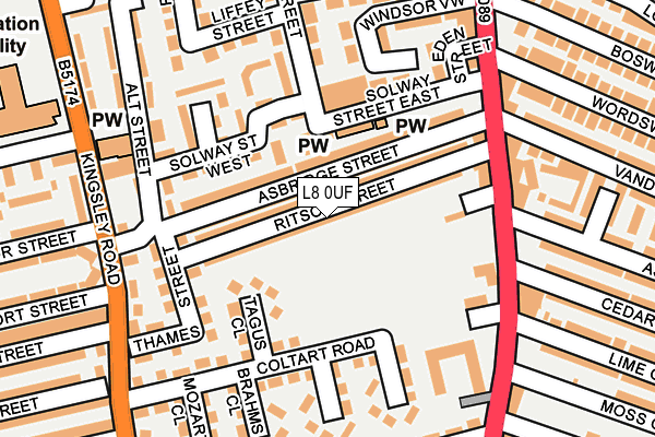 L8 0UF map - OS OpenMap – Local (Ordnance Survey)