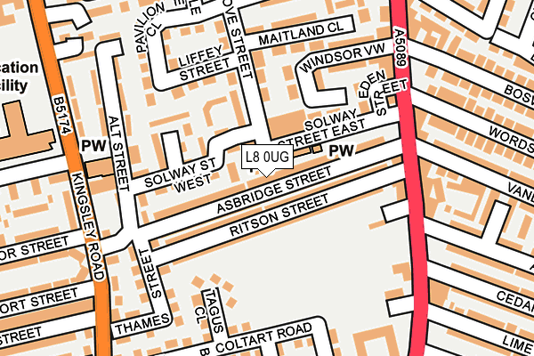 L8 0UG map - OS OpenMap – Local (Ordnance Survey)