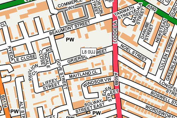 L8 0UJ map - OS OpenMap – Local (Ordnance Survey)