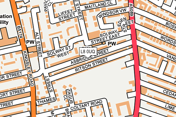 L8 0UQ map - OS OpenMap – Local (Ordnance Survey)