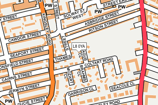 L8 0YA map - OS OpenMap – Local (Ordnance Survey)