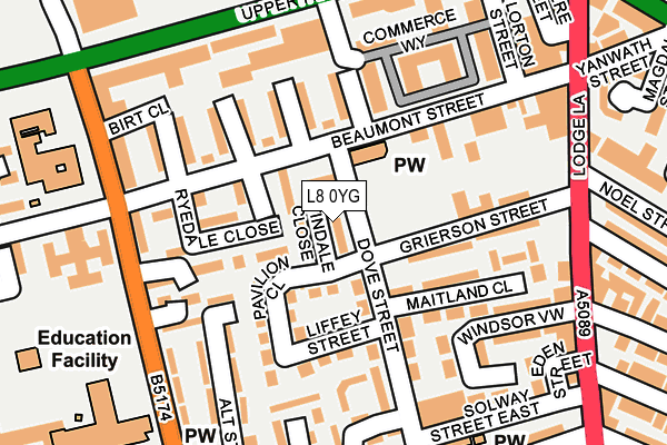 L8 0YG map - OS OpenMap – Local (Ordnance Survey)