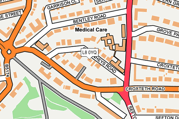 L8 0YQ map - OS OpenMap – Local (Ordnance Survey)