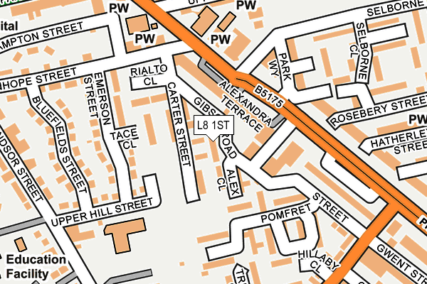 L8 1ST map - OS OpenMap – Local (Ordnance Survey)