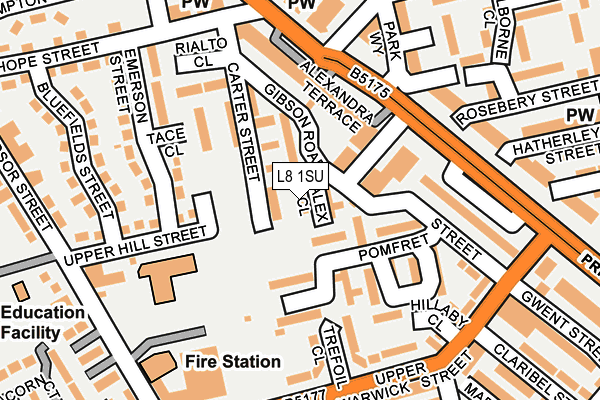 L8 1SU map - OS OpenMap – Local (Ordnance Survey)