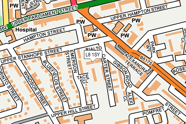 L8 1SY map - OS OpenMap – Local (Ordnance Survey)