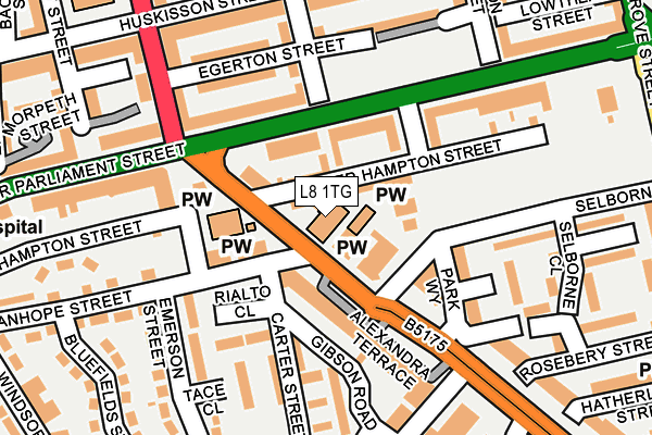 L8 1TG map - OS OpenMap – Local (Ordnance Survey)