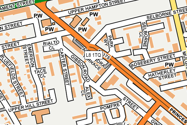 L8 1TQ map - OS OpenMap – Local (Ordnance Survey)