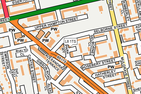 L8 1TS map - OS OpenMap – Local (Ordnance Survey)