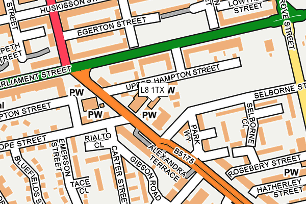 L8 1TX map - OS OpenMap – Local (Ordnance Survey)