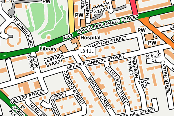 L8 1UL map - OS OpenMap – Local (Ordnance Survey)