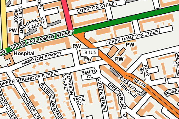 L8 1UN map - OS OpenMap – Local (Ordnance Survey)