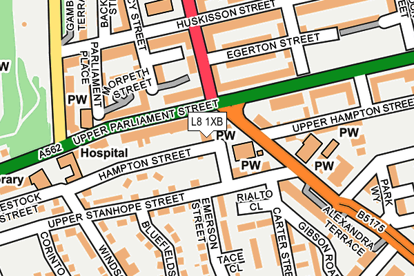 L8 1XB map - OS OpenMap – Local (Ordnance Survey)