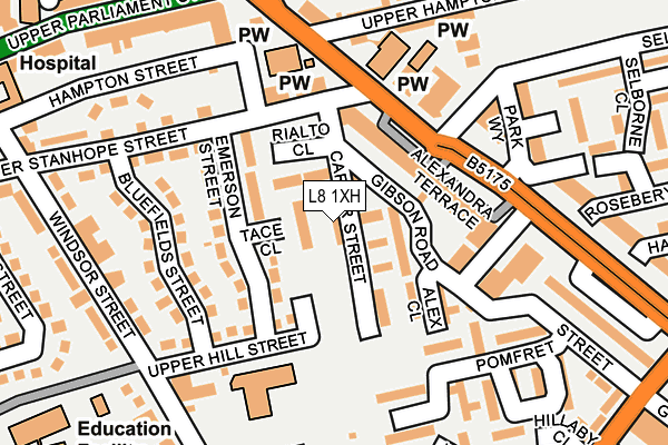 L8 1XH map - OS OpenMap – Local (Ordnance Survey)