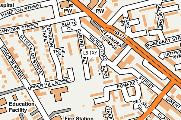 L8 1XY map - OS OpenMap – Local (Ordnance Survey)