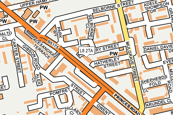 L8 2TA map - OS OpenMap – Local (Ordnance Survey)
