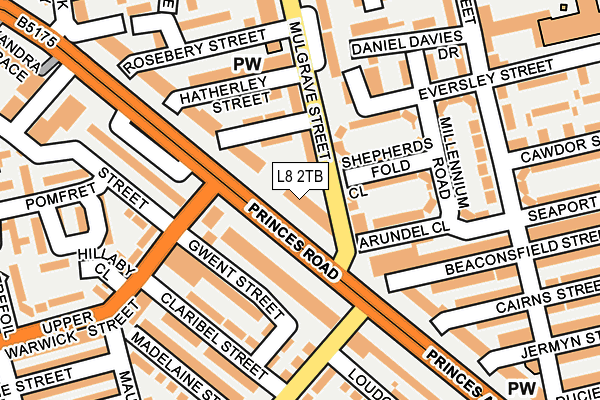 L8 2TB map - OS OpenMap – Local (Ordnance Survey)