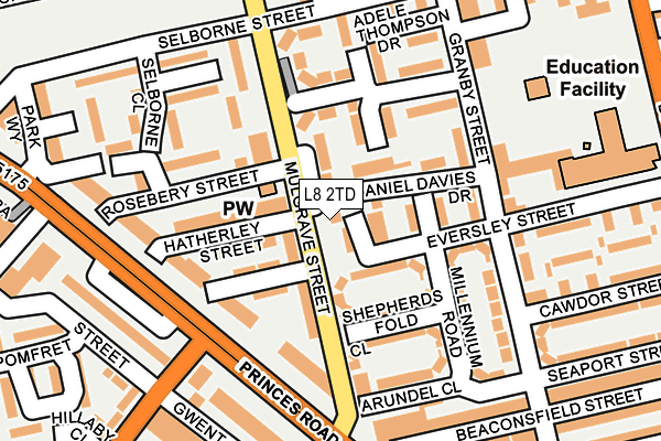 L8 2TD map - OS OpenMap – Local (Ordnance Survey)