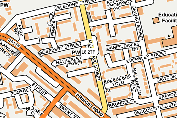 L8 2TF map - OS OpenMap – Local (Ordnance Survey)