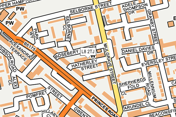 L8 2TJ map - OS OpenMap – Local (Ordnance Survey)