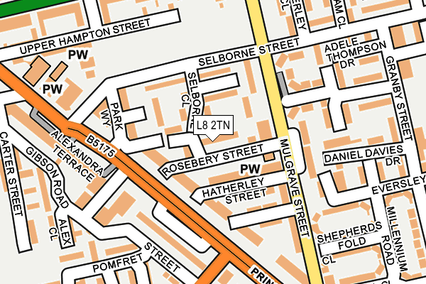 L8 2TN map - OS OpenMap – Local (Ordnance Survey)