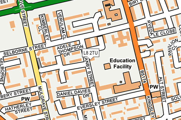 L8 2TU map - OS OpenMap – Local (Ordnance Survey)