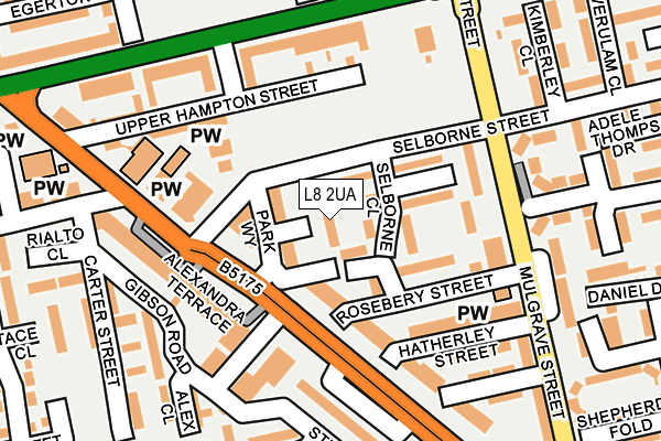 L8 2UA map - OS OpenMap – Local (Ordnance Survey)