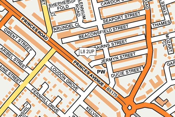 L8 2UP map - OS OpenMap – Local (Ordnance Survey)