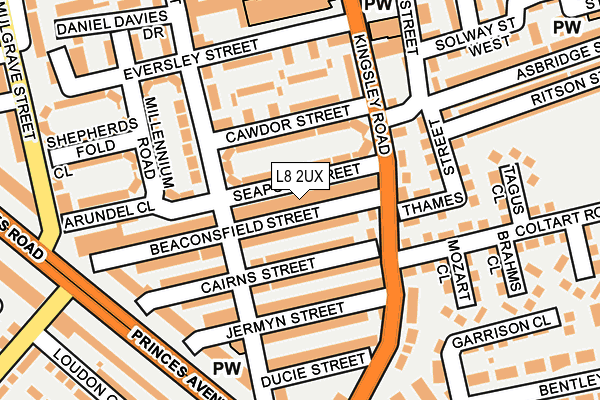 L8 2UX map - OS OpenMap – Local (Ordnance Survey)