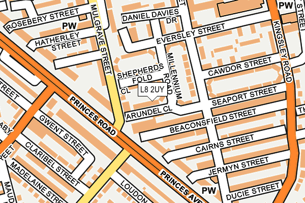 L8 2UY map - OS OpenMap – Local (Ordnance Survey)