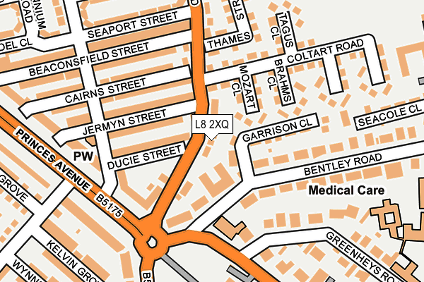 L8 2XQ map - OS OpenMap – Local (Ordnance Survey)