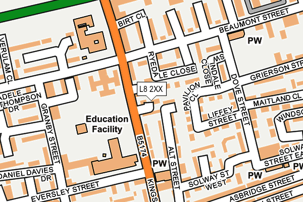 L8 2XX map - OS OpenMap – Local (Ordnance Survey)