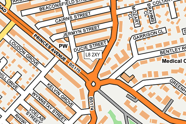 L8 2XY map - OS OpenMap – Local (Ordnance Survey)