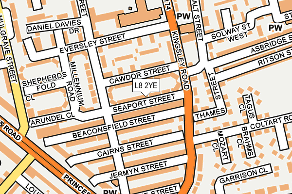 L8 2YE map - OS OpenMap – Local (Ordnance Survey)