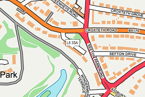 L8 3SA map - OS OpenMap – Local (Ordnance Survey)