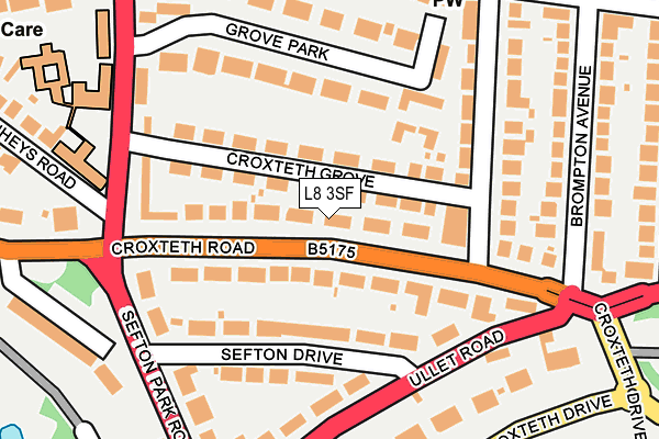 L8 3SF map - OS OpenMap – Local (Ordnance Survey)