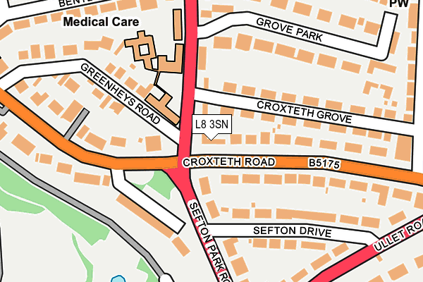 L8 3SN map - OS OpenMap – Local (Ordnance Survey)