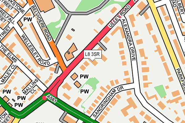 L8 3SR map - OS OpenMap – Local (Ordnance Survey)