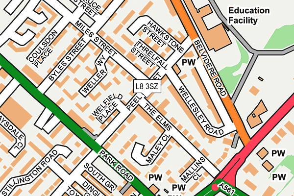 L8 3SZ map - OS OpenMap – Local (Ordnance Survey)