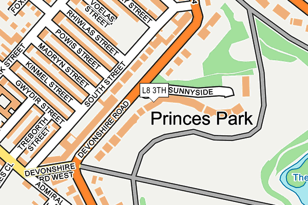 L8 3TH map - OS OpenMap – Local (Ordnance Survey)