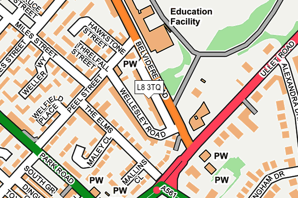 L8 3TQ map - OS OpenMap – Local (Ordnance Survey)